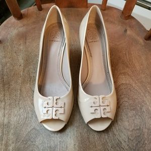Tory Burch peep toe wedge
